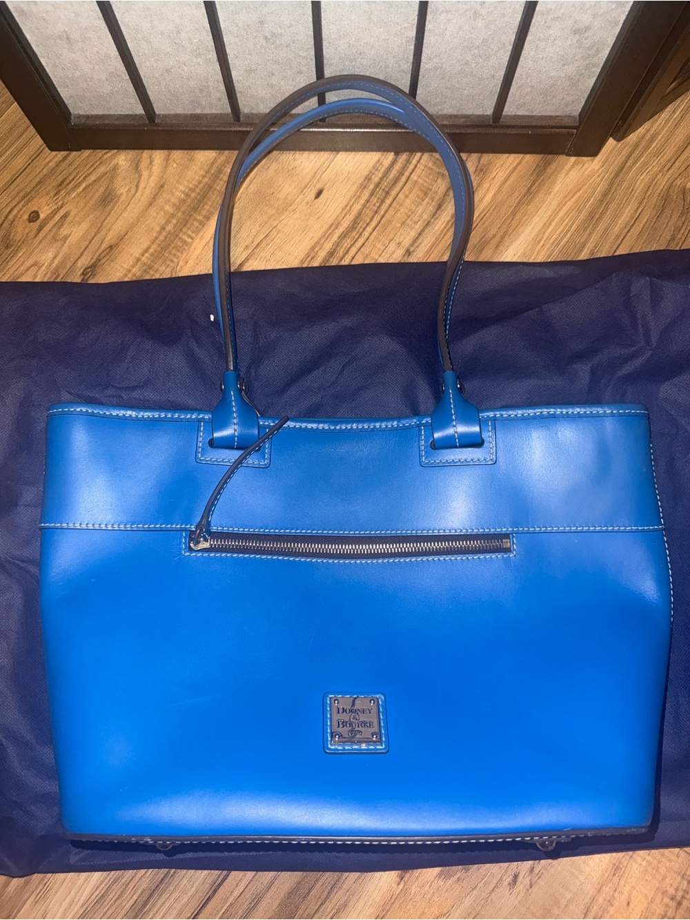 Dooney & Bourke Beacon Collection Smooth Leather Tote Bag – French Blue
